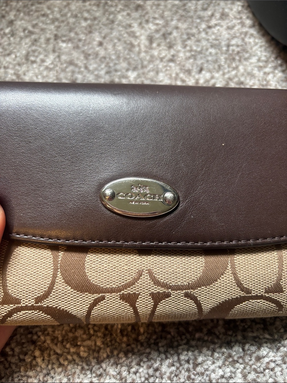 Coach Brown Signature Canvas Shoulder Bag with Matching Wallet - Picture 6 of 9